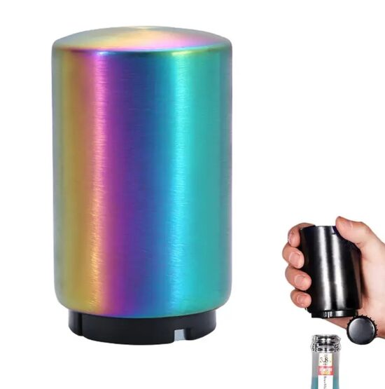 Автоматическая открывалка для бутылок с кнопкой, магнитная, нержавеющая сталь